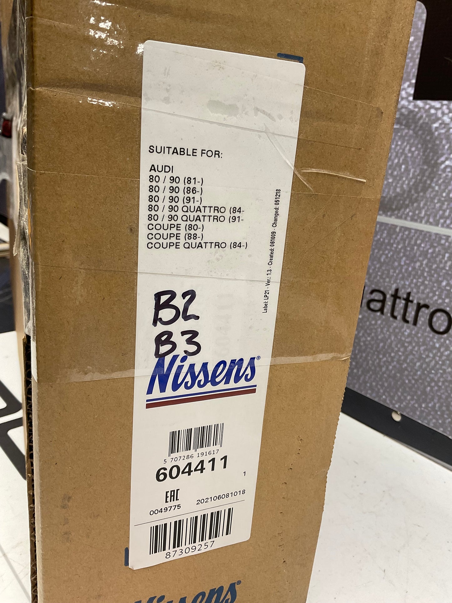 Radiator Nissens 604411 New B2 B3